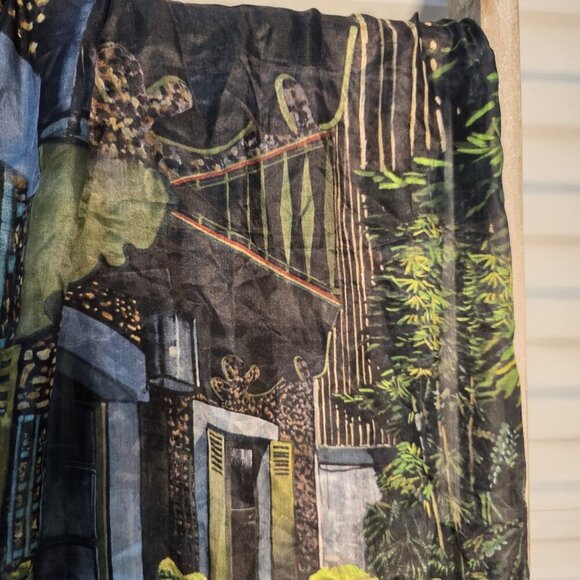aventures des toiles Silk Scarf Garden Patio Print 70x17in Approximate main image 5